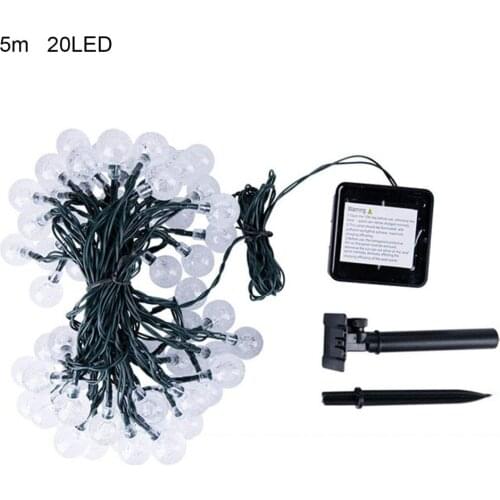 Outdoor Solar Rope Lights Led Crystal Globe Lights With 8 Modes Waterproof Solar Powered Patio Light For Garden Party