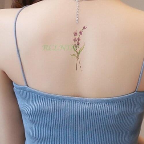 Waterproof Temporary Tattoo beautiful purple flowers tatto stickers flash tatoo fake tattoos for girl kids child
