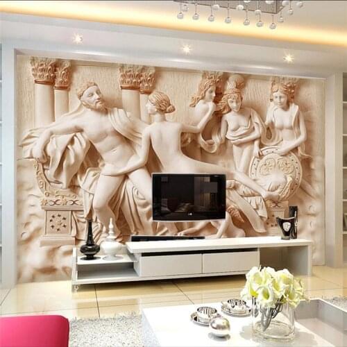 Wellyu papel de parede para quarto Custom wallpaper European character relief background wall 3D background wall tapety