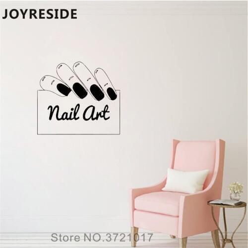 JOYRESIDE Woman Hand Finger Nail Wall Decal Nail Art Wall Sticker Fashion Vinyl Decor Home Bedroom Decor Interior Design A1191