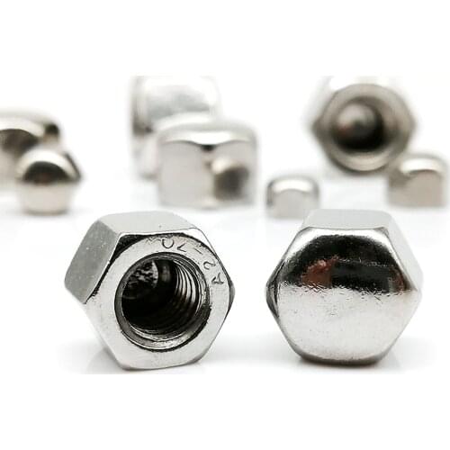 1/2/5/10pcs M3 M4 M5 M6 M8 M10 M12 M14 M16 DIN917 304 Stainless Steel Hex Hexagon Decor Short Low Cover Cap Blind Acorn Nut