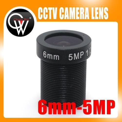 1/2.5" HD 5MP 6mm Fixed Iris M12 MTV IR Board CCTV Lens for Security IP Camera Free Shipping