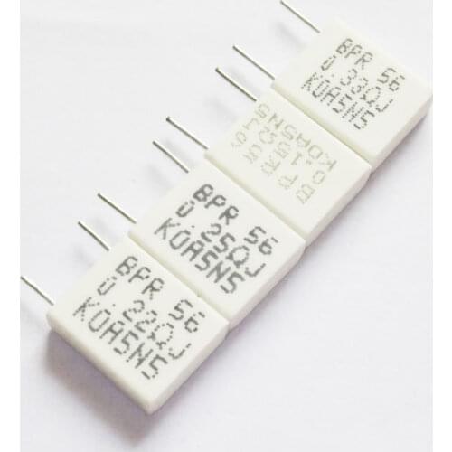 10pcs BPR56 5W 0.1 0.15 0.22 0.25 0.33 0.5 0.01 ohm Non-inductive Ceramic Cement Resistors 0.1R 0.15R 0.22R 0.25R 0.33R 0.5R
