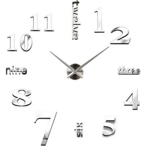 10pcs Quartz clocks fashion watches 3d real big wall clock rushed mirror sticker diy living room decor