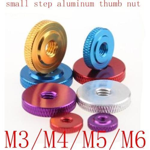 10pcs/lot M3 M4 m5 m6 Knurled Thumb Nut w/ Collar Screw Spacer Washer Aluminum Alloy Multicolor For FPV RC Model Toys