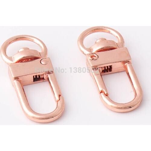 10pcs/lot rose gold color metal Swivel Snap Hook key chain key ring for Lanyard buckles