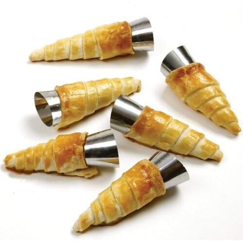 5/10pcs Mold for Baking Kitchen Stainless Steel Baking Cones Horn Cake Mold Spiral Baked Croissants Tubes Cookie Dessert Tool