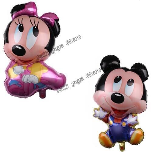 5pcs Disney Mickey Mouse Balloons Kid Birthday Decoration Aluminum Foil Balloon Baby Cartoons Toys Event Gold Party Decoration