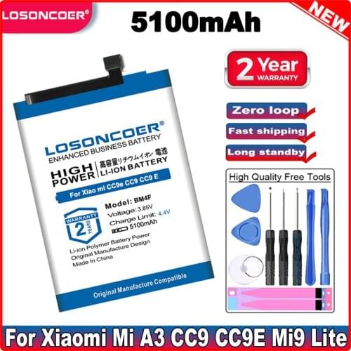 LOSONCOER 4600mAh BM4F Phone Battery for Xiaomi CC9e CC9 CC9 E Replacement Mobile Phone Batteries