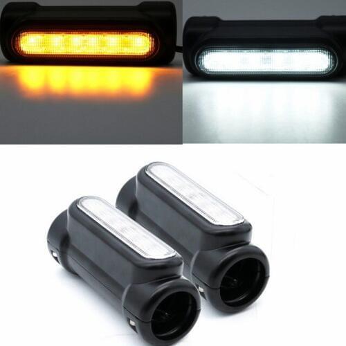 Black Motorcycle Highway Bar Switchback Turn Signal Light White Amber LED For Crash Bars for Harley Touring Models For victory