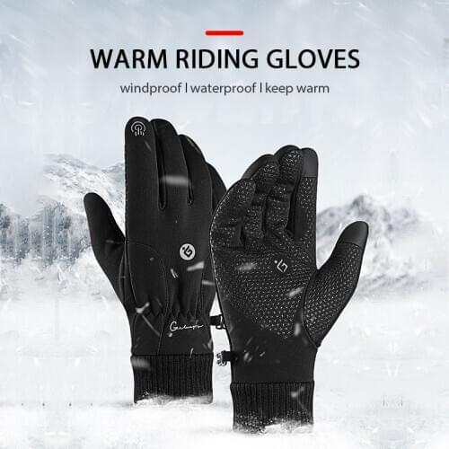 Unisex Winter outdoor riding gloves mountaineering ski windproof warmth waterproof touch screen Full finger gloves