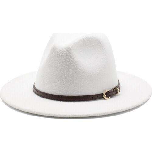 Seioum Women Men Wool Vintage Gangster Trilby Felt Fedora Hat With Wide Brim Gentleman Elegant Lady Winter Autumn Jazz Caps