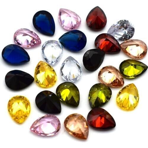 New Product Pointback Teardrop Clear Color Crystal 6*8MM Zircon Artificial Diamond Glue On Rhinestones