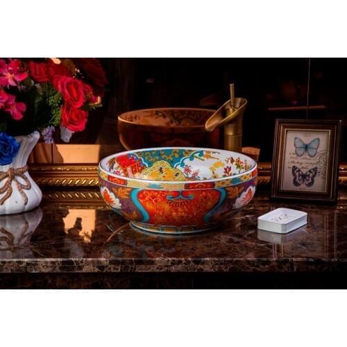 Jingdezhen ceramic sink wash basin Ceramic Counter Top Wash Basin Bathroom Sinks bowl Countertop Washbasin