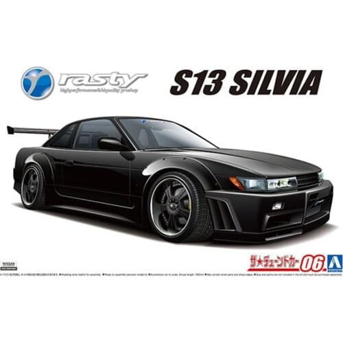 1/24 AOSHIMA plastic assembly car model toy NISSAN RASTY PS13 Silvia 1991 adult collection DIY assembly kit #05947