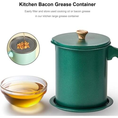 1.4L Oil Storage Grease Keeper For Kitchen Bacon Grease Container Home filtering Cooking Oil Can Easy Pouring