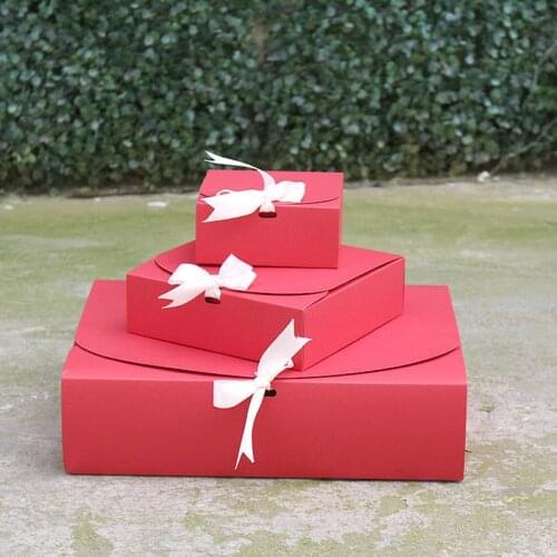 Storage Box Gift Packaging Box Party Favor Box With Ribbon Holiday Gift Box Ribbon Bow Gift Box New Year Gift Carton Cardboard