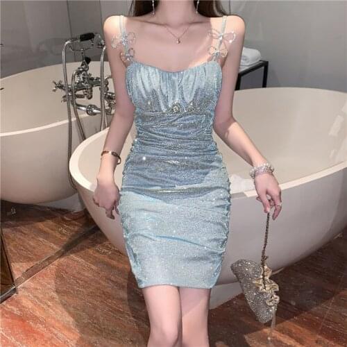 Summer Bandage Bodycon Dress Women Spaghetti Strap Strapless Runway Party Club Dresses Robe Femme Fashion Vestidos