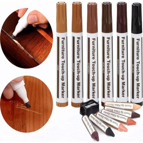 Furniture Repair Wood Repair Markers Touch Up Repair Pen-markers Furniture Repair Kit Wood Markers Wax Sticks With Sharpener Kit