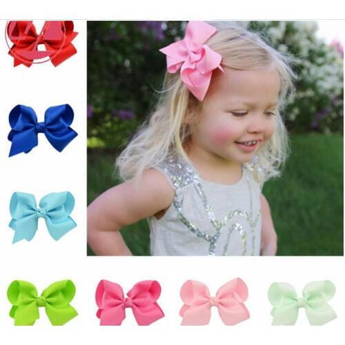 MengNa 4" High quality Lovely Girls Bow Tie Hair Clip Solid Grosgrain Ribbon Bow-knot Hairpins Hairgrips Accessories