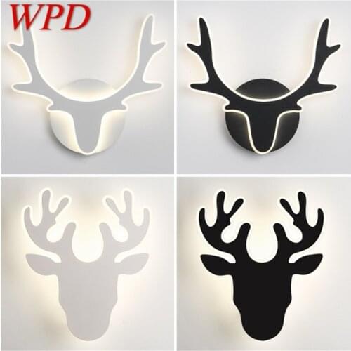 WPD Nordic Creative Wall Sconces Lamp Modern Deer Head Light Fixtures for Home Indoor Bed Room Decoration