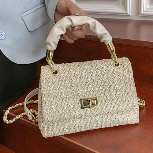 The new portable small bag 2021 fashion straw small square bag personality one-shoulder messenger bag