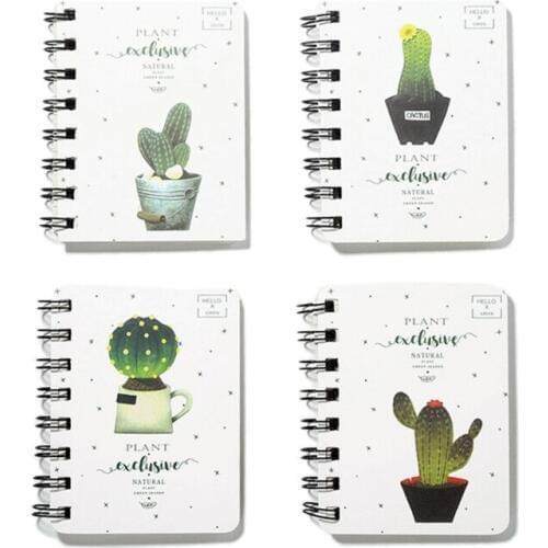 2021 New Newest Cute Cactus Daily Office Supplies Planner Spiral Notebook Diary Notepad Memo Pad