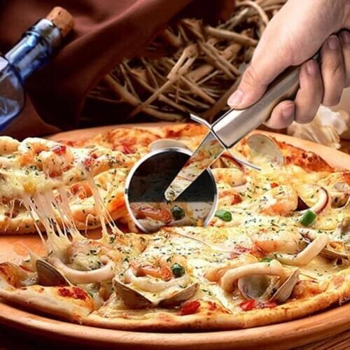 Stainless Steel Pizza Cutter Knife Wheel & Shovel Household Kitchen Bakeware Pizza Tools Pizza Knife Shovel Cake Spatula Tools
