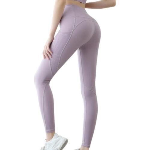 Pitidrogo High Waist Yoga Pants with Pockets, Tummy Control, Workout Pants for Women 4 Way Stretch Yoga Leggings with Pockets K