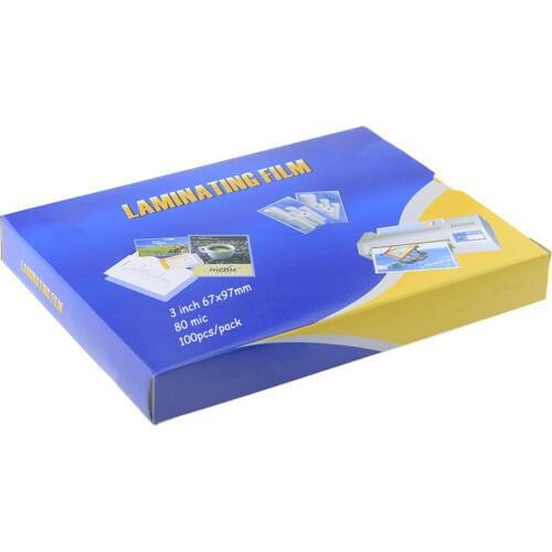 80mic 3" Laminating Film 97mmx67mm Clear Sheets EVA Bond for Photo Paper Laminating Sheets Photo Files Card Picture 100 pcs/pack