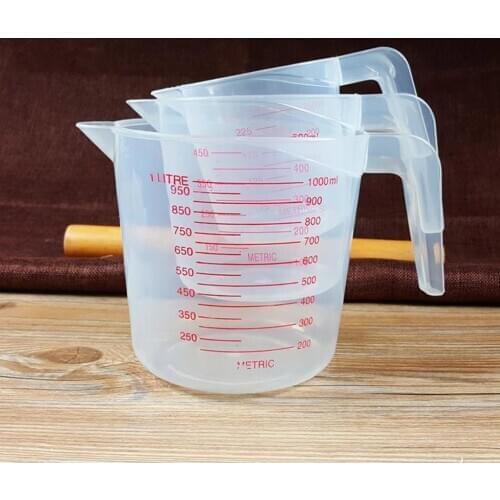 Mesauring Cup Transparent Baking Scale Container Plastic Washable Measuring Accessory for Kitchen