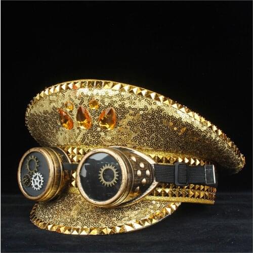 Men Women Police Hat With Gear Classes Performance Military Hat Captain Hat Outdoor Guard Hat 3 Size