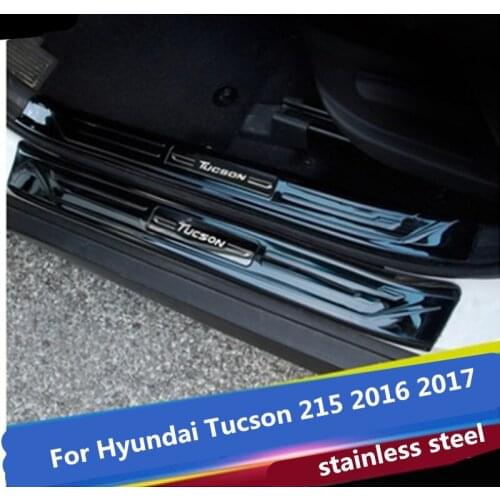 Car Styling Stainless Steel Door Sill Scuff Plate Panel Kick Step Protector Threshold For Hyundai Tucson 2015-2017
