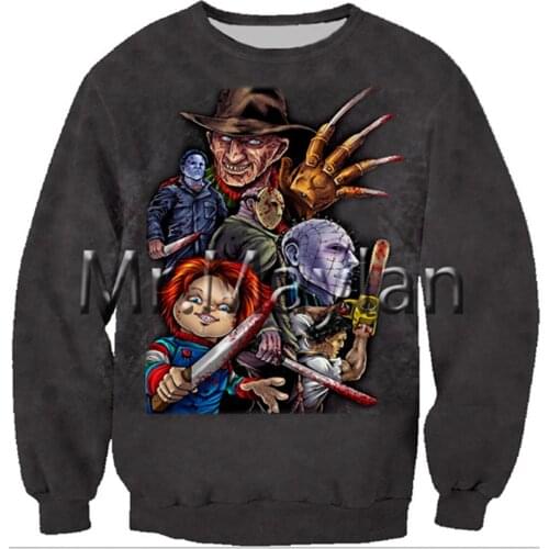 Horror Kings Halloween 3D All Over Print Hoodies Mens jacket male vintage gothic sweatshirt Boys Casual streetwear outfits Tops