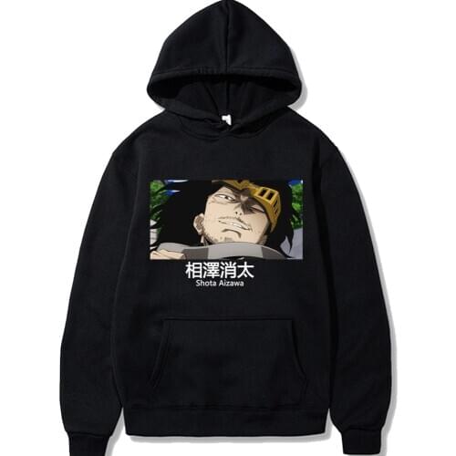 Japanese Anime My Hero Academia Hoodies Men Funny Shota Aizawa Graphic Streetwear Harajuku Tops Sweatshirts Male