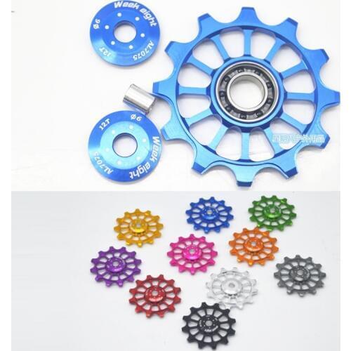Week Eight Rear Derailleur Ceramics Bearing Guide Wheel 12T 14T Chainring Guide Chain Wheel Folding Road Bicycle Mountain Bike