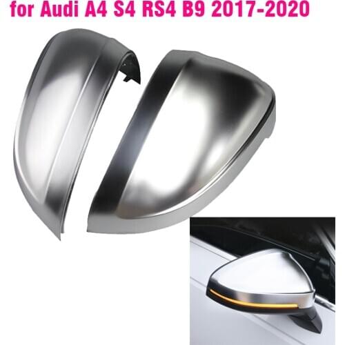 For Audi A4 A5 S4 S5 B9 Car Rearview Mirror Cover Side Wing Protect Frame Covers Trim Silver Matte Chrome Shell