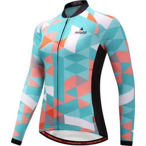 Miloto Women Long Sleeve Cycling Jersey Cycling Clothing maillot ciclismo Breathable Bike Team MTB Wear roupa ciclismo