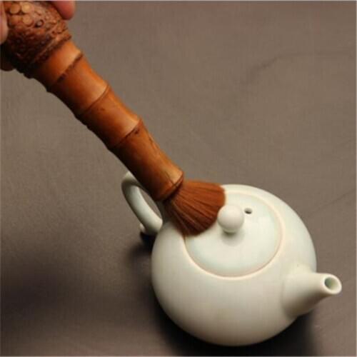 1pc Bamboo Root Keeping Pot Pen Tea Brush Bamboo Tea Set Pot Lid Tea Ceremony Accessories Folk Crafts Kung Fu Tea Brush Tools