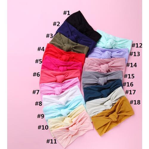 100 pcs/lot, Wholesale Knotted Bow Nylon Headwraps, Turban Headbands, Baby Girls Hair Accessories