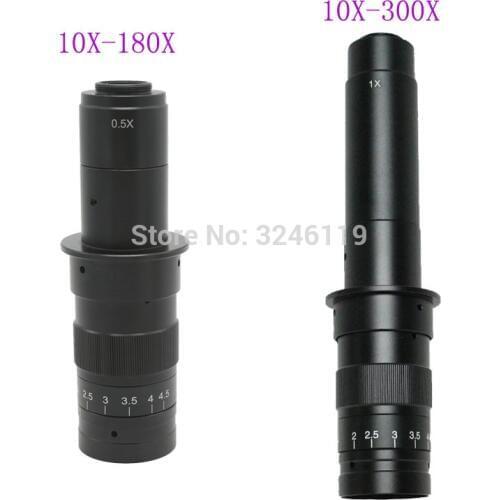 180X 300X Adjustable Magnification 25mm Zoom C-mount Lens 0.7X~4.5X Industry Microscope Camera Eyepiece Magnifier