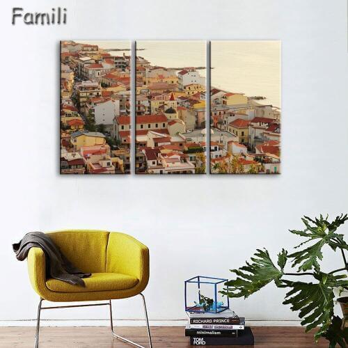 3Pcs/set Beautiful landscape In Italy Modern For Home Decor Paintings on Canvas Wall Art for Home Decorations Wall Decor Artwork