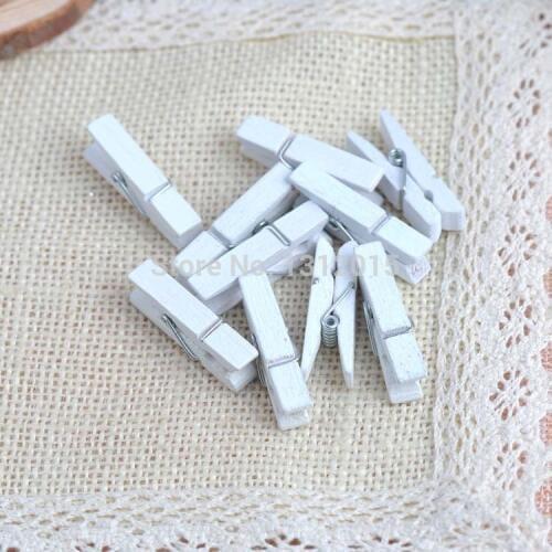 30Pcs Wooden decorative Clothespin Craft Clips white 35x11mm For DIY Jewelry fingdings 0119-3-2