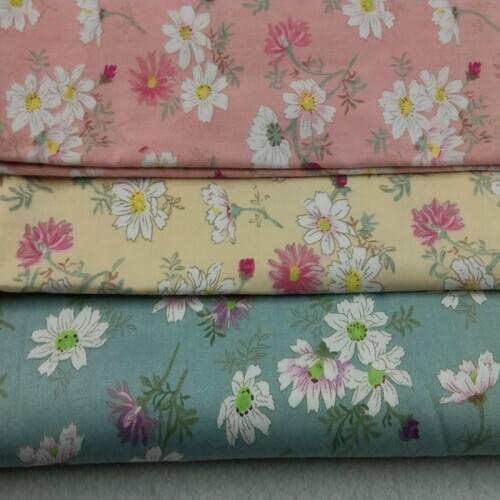 50x40cm 3 colors Pretty chrysanthemum flower printed cotton fabric bundle For DIY Sewing Flower Floral Fabric