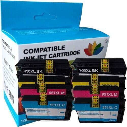 8 Compatible Ink Cartridge for HP 950XL 951XL Black Cyan Magenta Yellow With Chip for hp Officejet Pro 8100 8600 printer hp 950