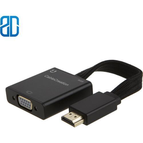HDMI to VGA Adapter HDMI Male to VGA Female Converter for PC Laptop Notebook HD DVD and More Black/White/Rose Gold