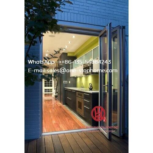 Aluminum bi-folding door thermal break soundproof aluminum doors design powder coated,bi fold doors,exterior patio doors
