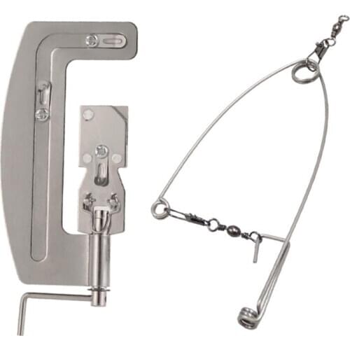 Automatic Fishing Hooks Line Tier + Hook Trigger Spring Machine Stainless Steel Fish Hook Line Knotter Tying Fish Catch c