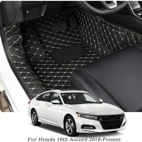 Car Styling Car Floor Mat For Honda 10th Accord 2018-Present Hybrid LHD Auto Foot Pad PU Leather Carpet Cover Internal Accessory