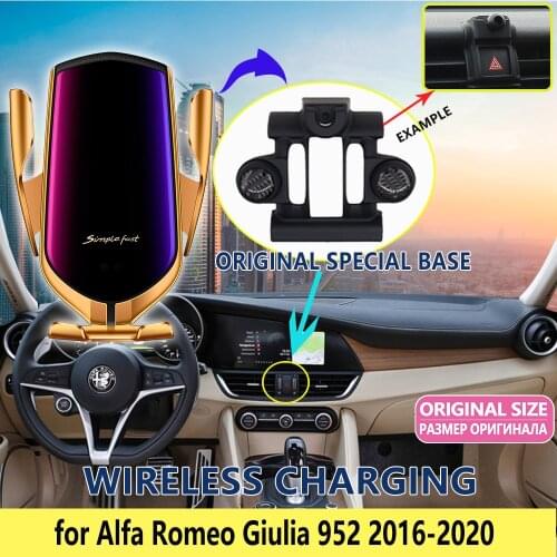 Car Mobile Phone Holder for Alfa Romeo Giulia 952 2016 2017 2018 2019 Telephone Stand Bracket Vent Accessories for iphone HuaWei